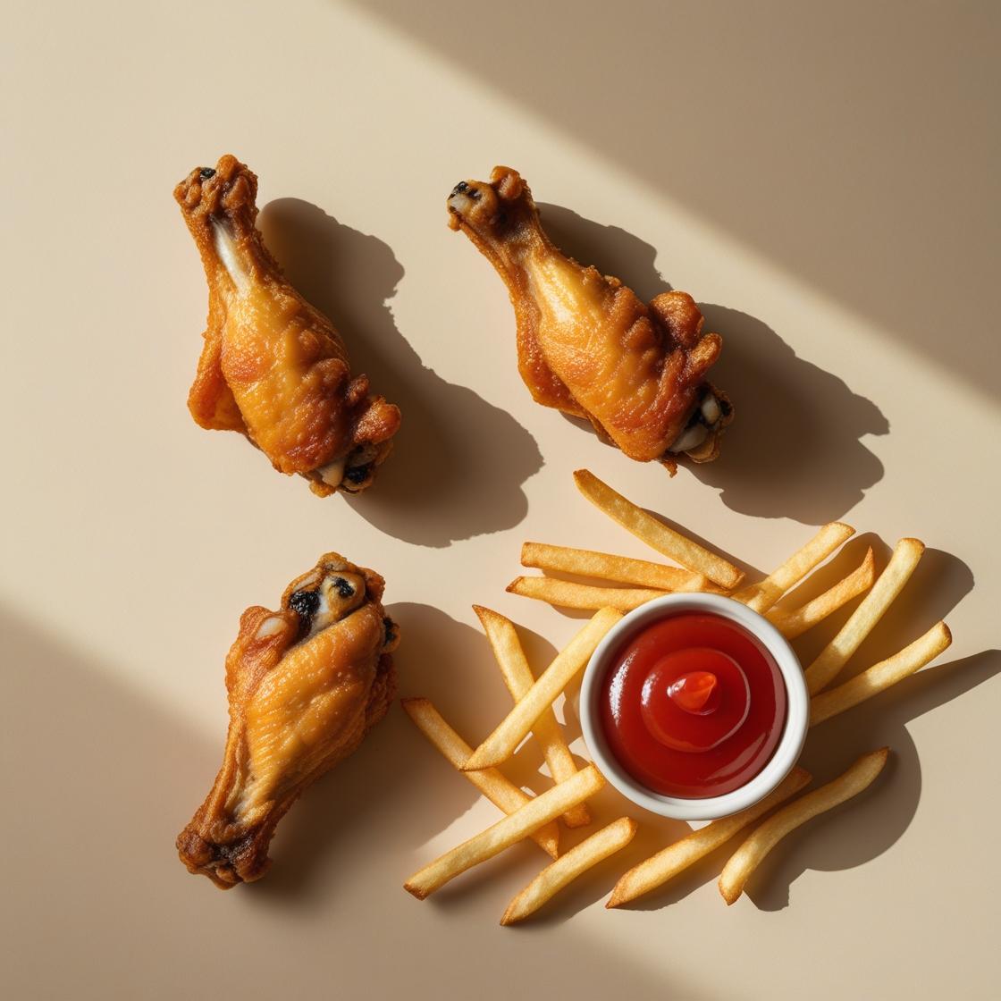 Asas de frango crocantes (3 Peças)(Compre 1 e leve 1 grátis)