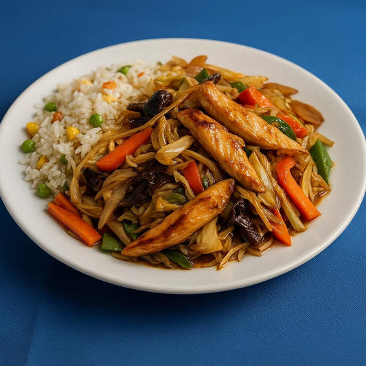 Frango com Chop Suey e Arroz