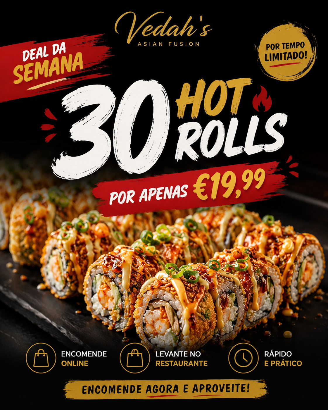 Oferta da Semana: 30 Hot Rolls
