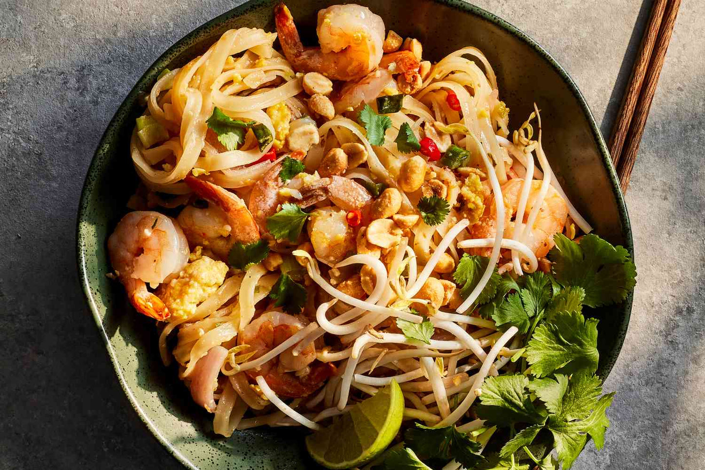 Pad thai Camarão